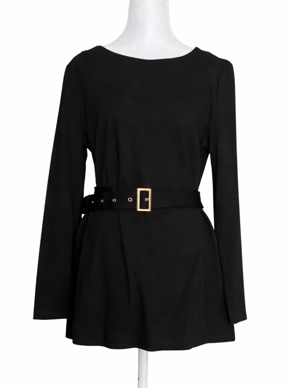 NWT Badgley Mischka Women’s Black Belted‎ Top Blouse Size Medium Shirt